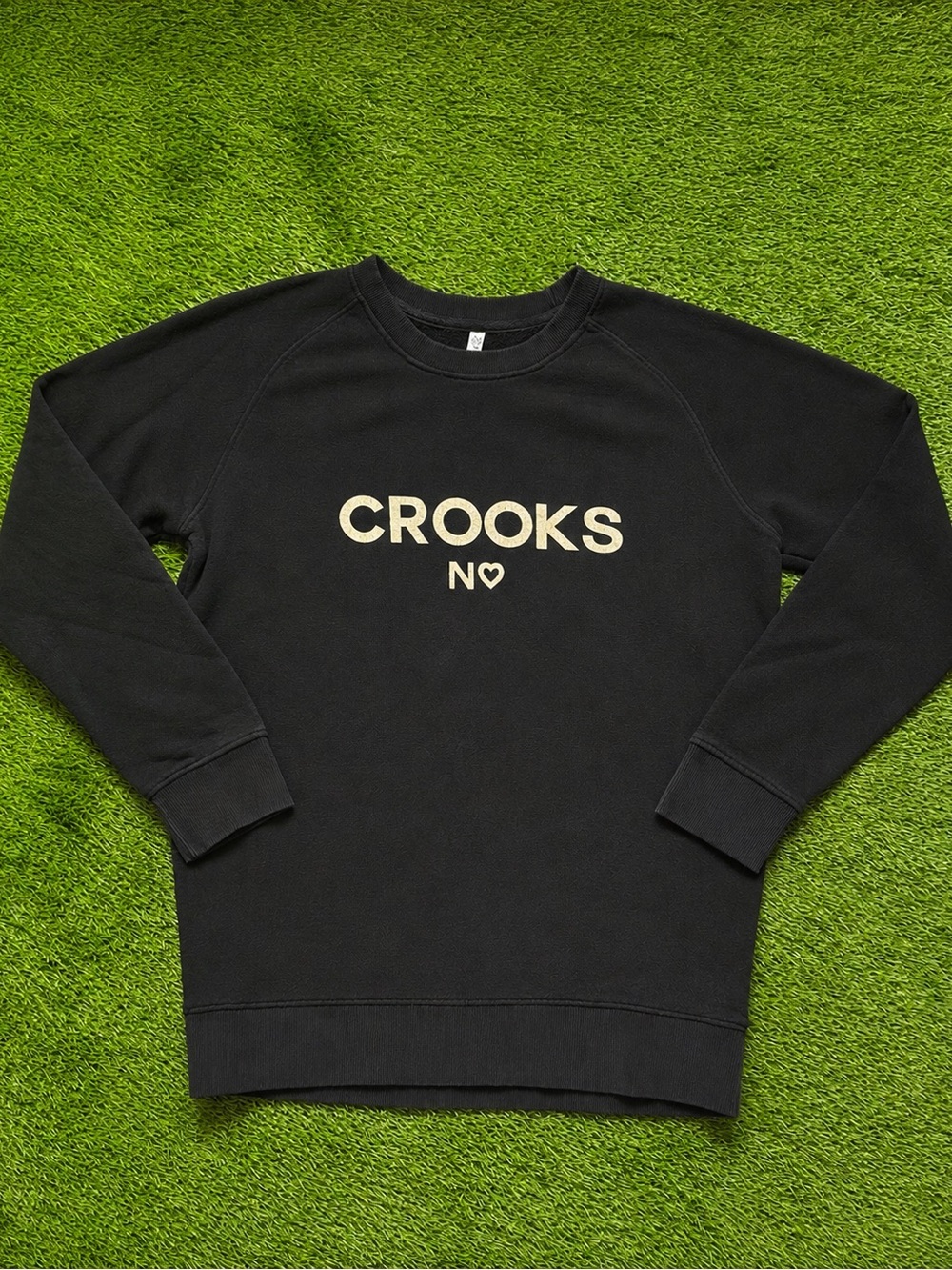 Crooks & Castles Logo Crewneck Sweatshirt Size Medium Black